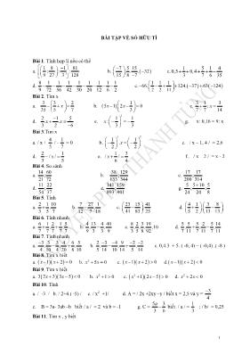 Bài tập Số hữu tỉ